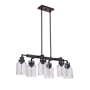 Craftmade Lighting Foxwood 6 - Light Island Pendant Light in  Flat Black/Dark Teak - 1 of 1