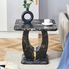 NicBex Modern Square Textured-Pattern Coffee Table with O-Shaped Base,Minimalist Center Table for Living Room,Living Room Furniture - 3 of 4
