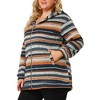 Agnes Orinda Women's Plus Size Zip Up Knit Stripe Printed Long Sleeve Boho Bohemian Hoodies Jackets - image 2 of 4