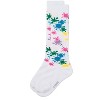 Memoi Girls Stretch Cotton "Splatter Paint" Knee Sock White 4 - 3 of 4