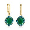 Ross-Simons 5.50 ct. t.w. Emerald and 2.80 ct. t.w. London Blue Topaz Drop Earrings in 18kt Gold Over Sterling - 3 of 4