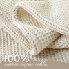 Whisper Organics, 100% Organic Waffle Blanket, Breathable Lightweight Blanket, GOTS and Fairtrade Certified, Natural Color - King/California King - 3 of 4