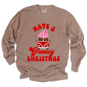 Simply Sage Market Groovy Christmas Van Garment Dyed Long Sleeve - 1 of 4