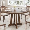 Acekool 47" Round Dining Table - Wooden Pedestal Base for 4-6, Farmhouse Style - 2 of 4