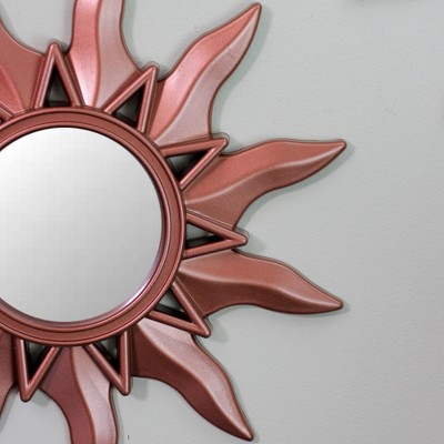 Set of 3 Copper Sunburst Round Mini Mirrors