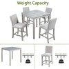 Kumasinova 5-Piece Counter Height Dining Set, Wooden Kitchen Table with Acrylic Crystal Trim & 4 Upholstered Chairs, Table Set, Dining Chairs Set - 3 of 4