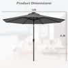Costway 10' Solar LED Lighted Patio Market Umbrella Shade Tilt Adjustment Crank Tan/Beige/Blue/Navy/Burgundy/Gray - 3 of 4