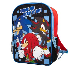 Sonic The Hedgehog 2 Piece Backpack Set, Boys & Girls 16" School Bag , Red - 1 of 2
