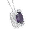 Pompeii3 3 3/4Ct Oval Amethyst Diamond Pendant 10k White Gold Women's Neklace - 2 of 4