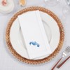 Saro Lifestyle Seaside Splendor Embroidered Seahorse Napkin (Set of 6), White, 20"x20" - 4 of 4