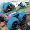 Angel Sar 360° Flip Stunt RC Car, 4WD Double-Sided Remote Control Race Car with 2.4GHz Control, Off-Road Toy for Kids Indoor Outdoor Play, Blue - 2 of 4