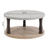 Mid-Century 2-Tier Gray Coffee Table with Storage Shelf - The Pop Home - 4 of 4