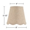 Springcrest Set of 2 Scalloped Empire Lamp Shades Fawn Small 4" Top x 6" Bottom x 5.5" High Candle Clip Harp and Finial Fitting - 4 of 4