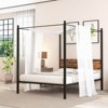 Infans Queen Size Canopy Bed Frame 4-Poster Platform Bed Frame w/ Industrial Headboard - 3 of 4