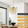 PAKOKULA Modern 6-Light Bronze Double-Layer Chandelier with Clear Crystal - 4 of 4