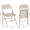 Folding Chairs Set of 2, Foldable Chairs with Metal Frame Hold Up to 350 Pounds, Portable Grey Folding Chairs - 2 of 4
