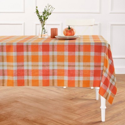 Solino Home Fall Buffalo Check Linen Tablecloth