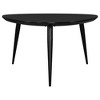 39" Solid Wood Triangular Coffee Table with Tapered Iron Legs for Modern Living Room or Lounge Spaces - 4 of 4