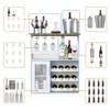 36 Inch Tall Bar Cabinet, Adjustable Shelves Wine Rack Table with Removable Wine Rack and Mesh Door - 3 of 4