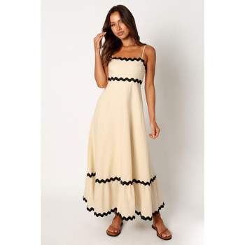 Farley Strapless Maxi Dress - Rose Gold Stripe - Petal & Pup USA