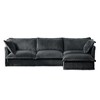 120" Corduroy Slipcovered L-Shaped Modular Sectional Sofa with French Edges & Removable Covers - 4 of 4