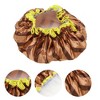 Unique Bargains Women Durable Stripe Shower Cap Coffee Color  1 Pc - 3 of 3