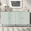 58.1"W Elegant Sideboard with Adjustable Shelves and Sleek Metal Handles, 4-Door Storage Cabinet with Wavy Pattern Doors - ModernLuxe - 2 of 4