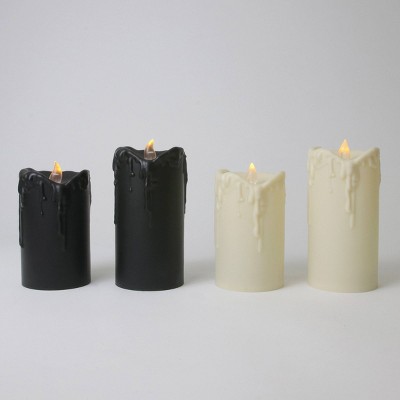 4ct LED Candles Black/White - Bullseye's Playground™