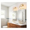 KAISITE 2 - Light Black and Gold Dimmable Bathroom Vanity Light with Globe Glass Shade - 2 of 4