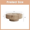 31.5'' Round Coffee Table with Grooved Edge,Wood Grain Textured Center Table for Living Room-Baofuwish - 4 of 4