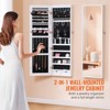VEVOR Mirror Jewelry Cabinet, 47.05-Inch Tall Lockable Jewelry Cabinet Armoire with Full-Length Mirror, Wall or Door Mounted Jewelry Mirror, White - 3 of 4