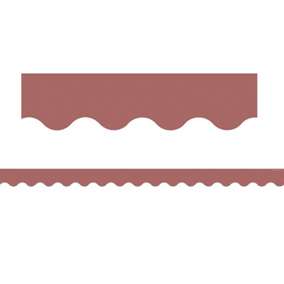 Teacher Created Resources Deep Rose Scalloped Border Trim, 35 Feet (Pack of 6)