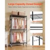 VEVOR Rolling Clothes Rack, Heavy Duty Clothing Garment Rack, 3 Adjustable Tiers Clothing Racks with Carbon Steel, 450 lbs Load Capacity ,Black - 3 of 4