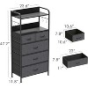 47.2" Vertical Fabric Dresser w/200LB Capacity - 5 Drawers + Shelves & Anti-Tip Kit, Slim 11.8" Depth for Bedroom/Closet - 3 of 4