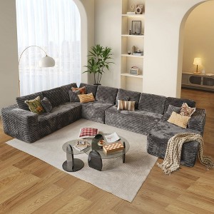 XIZZI Modular Sectional Sofa Couch, L/U-Shape Upholstered Couch, Modern Minimalist Couches for Living Room, Free Combination Deep Seat Corner Couch - 1 of 4