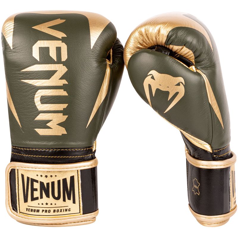 Venum Hammer Pro Hook and Loop Boxing Gloves - Khaki/Gold, 1 of 3