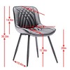 SKRAN Dining Chairs Set of 2 Mid Century Modern Kitchen Chair Comfortable Upholstered Faux Leather Dinner Chairs for Kitchen Dining Room - 3 of 4
