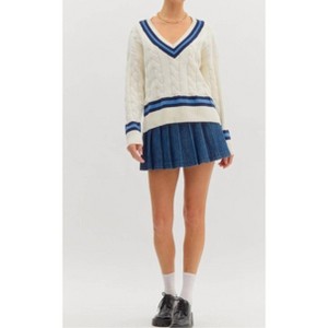 Women's Varsity Sweater Top - entro - 1 of 4