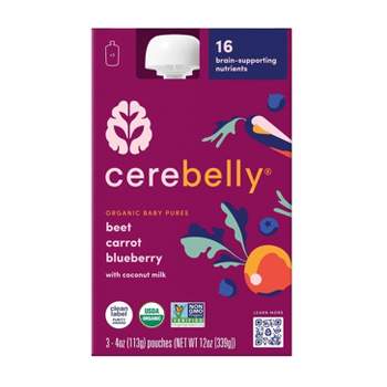 Cerebelly Organic Beet Carrot Blueberry Baby Food - 3pk