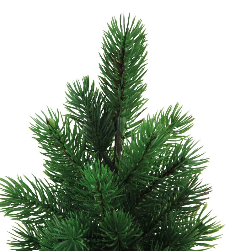 Northlight 0.9 FT Matte Finish Mini Pine Christmas Tree in Dark Coffee Brown Vase - Unlit, 3 of 5