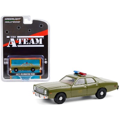 1977 Plymouth Fury "U.S. Army Police" Army Green "The A-Team" (1983-1987) TV Series 1/64 Diecast Model Car by Greenlight