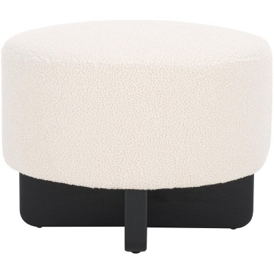 Riah Boucle Round Ottoman - Safavieh