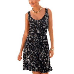 Women's Sleeveless Printed V-Neck Dress - LASCANA - 1 of 4