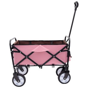 NAYSAYE Wagons Collapsible Utility Cart with Strapping System for All Terrain Use, Pink, 25.98"*17.32"*37.4" - 1 of 4