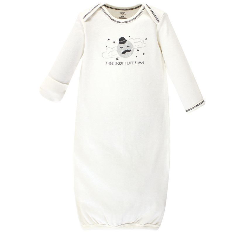 Touched by Nature Infant Boy Organic Cotton Gowns, Mr Moon, Preemie/Newborn, 4 of 5