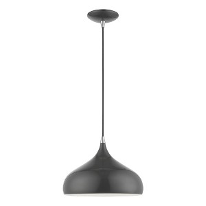 Livex Lighting Amador 1 - Light Pendant in  Shiny Dark Gray/Polished Chrome - 1 of 2