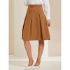 INSPIRE CHIC Women's Belted Waist Casual Knee Length Pleated A-Line Skirt - 3 of 4