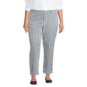 Lands' End Women's Mid Rise Classic Straight Leg Chino Ankle Pants - 1 of 3