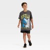 Boys' Godzilla Oversized Short Sleeve Graphic T-Shirt - Black Wash - 4 of 4