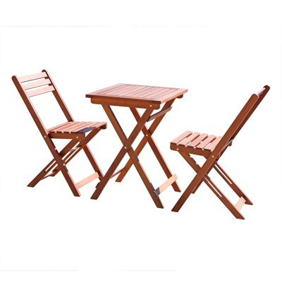 Solhome Marco Reddish Brown Balcony Wood Bistro Set
